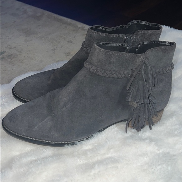 Gianni Bini Shoes - Gianni Bini Grey Suede Leather Booties
